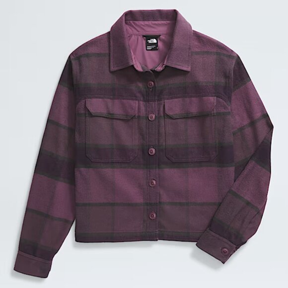 NWT New The North Face Women's Valley Flannel Shirt Button Up Large L Cropped - Picture 3 of 5